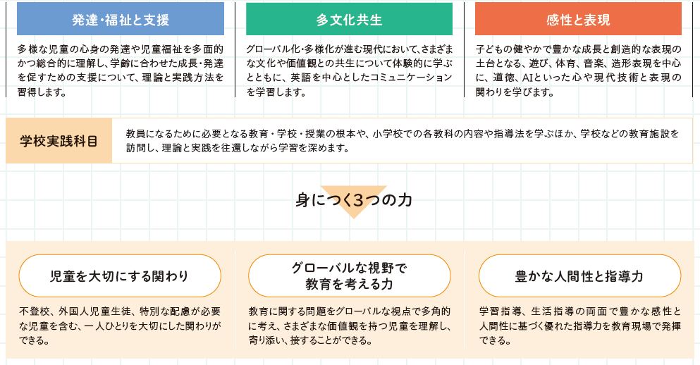 「教職+3系列」系列の児童教育の学び