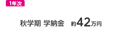 1年次秋学期：約42万円