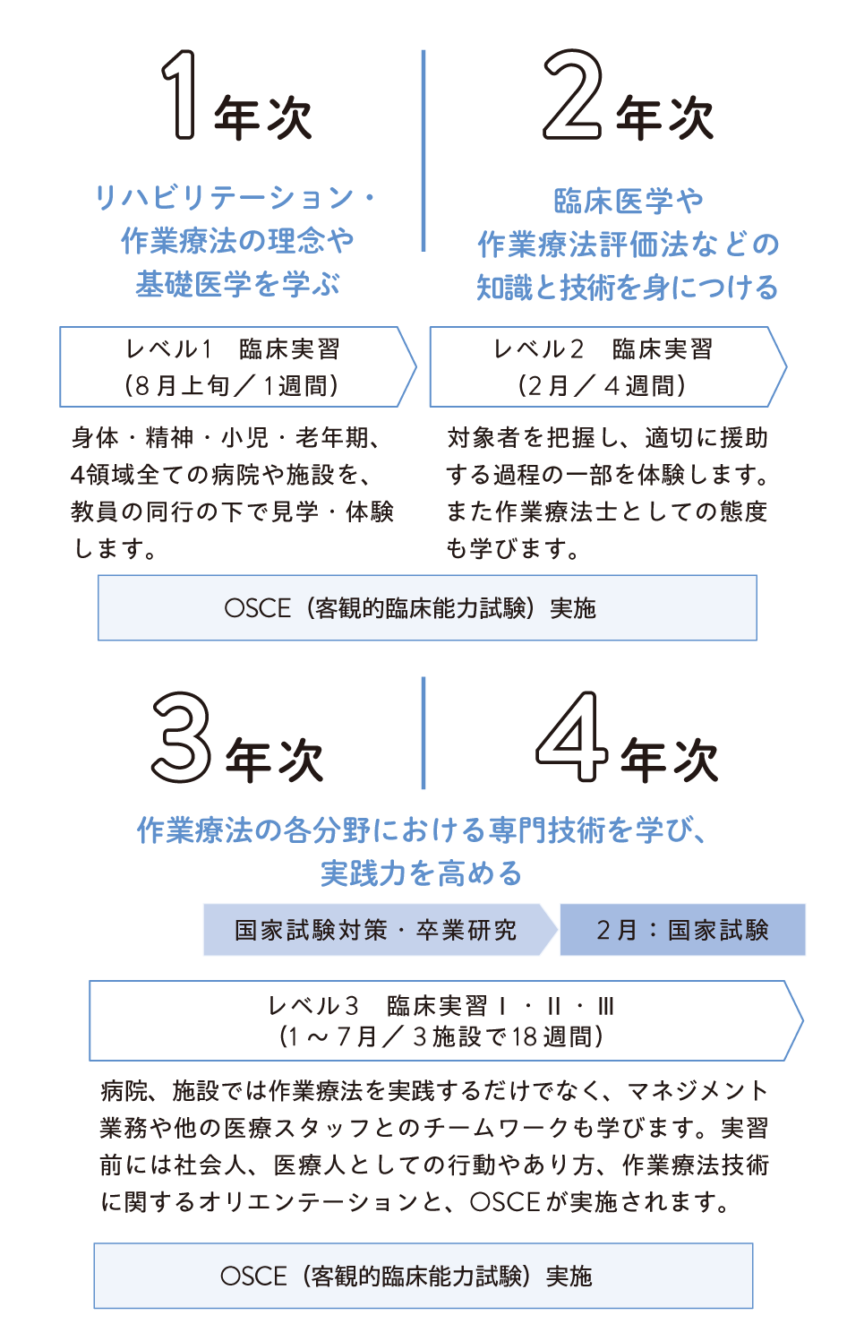 作業療法学科実習スケジュール